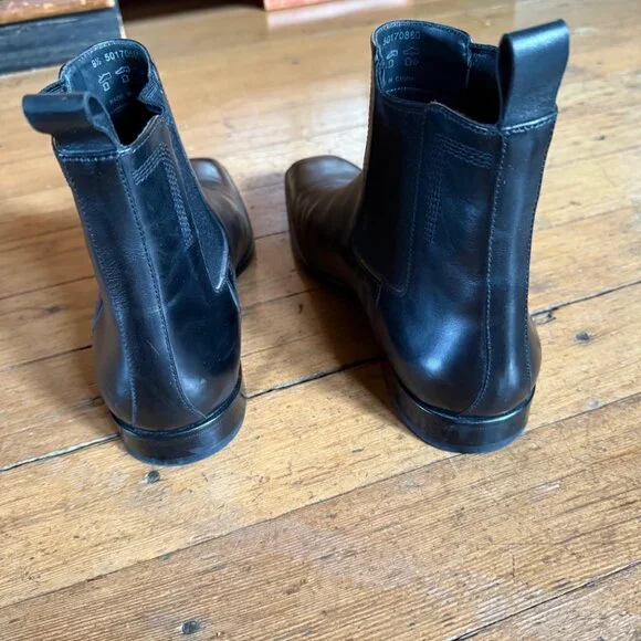 ⭐︎S⭐︎ Men's Hugo Boss Black Leather Dress Boots